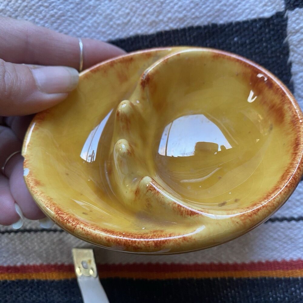 Vintage 1960’s Ashtray Set Of 3! Psychedelic. Boho. Glazed Pottery. Hippie. - Picture 10 of 11